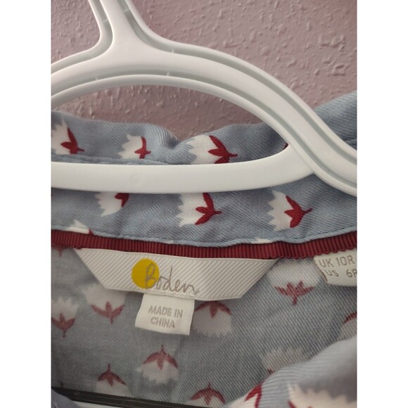 Boden Gray Floral Long Sleeve Peplum Top US Woman's Size 6R/UK10R - Picture 5 of 10